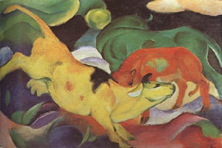 Cows,Yellow,Red Green (mk34), Franz Marc